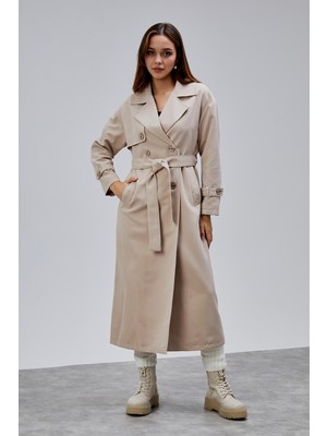Bolivente Oversize Rüzgarlık Detaylı Trençkot