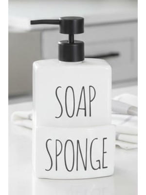 Mabeyn Banyo Mutfak Sıvı Katı Sabunluk Beyaz