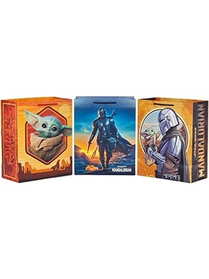 Mabeyn Hallmark The Mandalorian 13" Büyük Hediye Çantası Paketi (3 Torba: Baby Yoda, Mandalorian,) Doğum Günleri,, Babalar Günü, 4 Mayıs Için