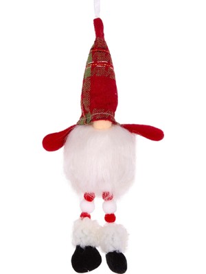 Mabeyn Yılbaşı Süsü Baba Figürü Işıklı Kırmızı-Beyaz 8X27 Cm.