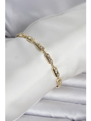 Toptan Bulurum Pirinç Gold Renk Kutup Yıldızı Işleme Kadın Bileklik