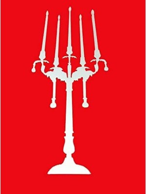 Mabeyn Aynalı Duvar Süsü (Sticker) Şamdan Şekilli