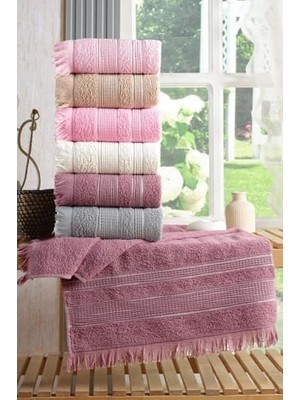 Mabeyn Tekstil Shiny 6'lı 50X90 cm El&yüz Havlu Seti Pembe