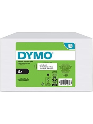 Mabeyn Dymo Labelwriter Etiket Yazıcıları Için Otantik Lw Posta Adresi Etiketleri, (1-1/8" x 3-1/2"), 6 Rulo 350 (Toplam)
