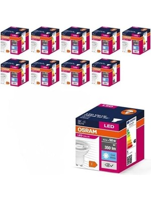 Mabeyn 10'lu Value PAR16 50 36D 4.5W Soğuk Beyaz 4000K GU10 LED Ampul