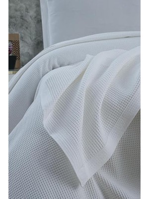 Mabeyn Klimalı PIKE,%100 Pamuk Petekli Pike, Dörtmevsim Pike Tek Kişilik 170X240 Beyaz