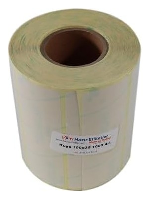 Mabeyn Kuşe Rulo Etiket 100MM x 35MM 1000 Adet