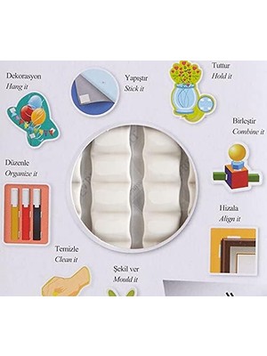 Mabeyn Tack-It Beyaz, 50 Gr, 90 Parça, Yeniden Kullanılabilir Hamur Yapıştırıcı, Sökülebilir ve Iz Bırakmaz