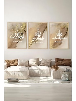 Mabeyn 3 Parça Çerçeve Görünümlü Mdf Tablo Seti - ARTSYCLLCT1-2030