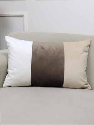 Mabeyn Üç Renk Kadife 35X55 Dikdörtgen Kırlent Kılıfı 35 x 55