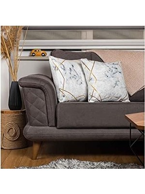 Mabeyn Çeyiz Diyarı Stars 2 Li Kadife Kırlent Kılıfı Beyaz CD457008