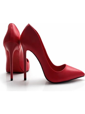 Hayy Shoes Kırmızı Mat Stiletto Topuklu Ayakkabı