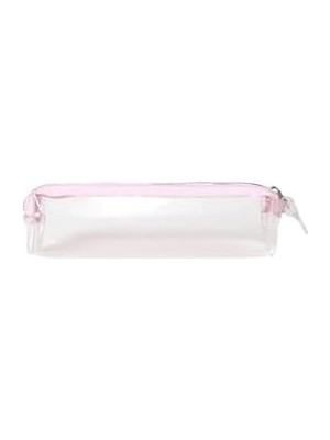 Mabeyn Bback Transparan Renkli Fermuarlı Kalem Kutusu 19X4X5.5 cm Pink