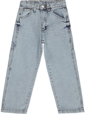 Civil Boys Erkek Çocuk Yan Cepli Baggy Kalıp 6-9 Yaş Pantolon Kot - Mavi