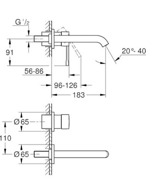 Mabeyn Iki Delikli Lavabo Bataryası M Boyut Hard Graphite - 29192A01