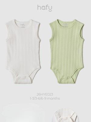 Hafy Baby 2’li Bisiklet Yaka, Kolsuz, Yazlık Bebek Zıbın / Body Takımı
