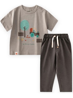 Cigit Çiftlik Baskılı T-Shırt TakımVizon