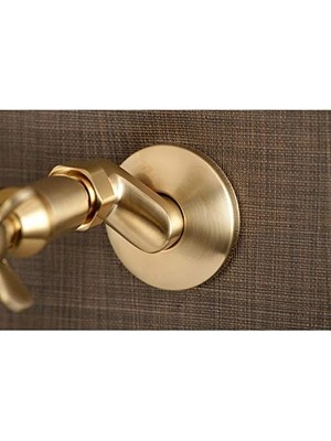 Mabeyn KS115SB Ayarlanabilir Merkez Duvara Monte Banyo Bataryası, Fırçalanmış Pirinç