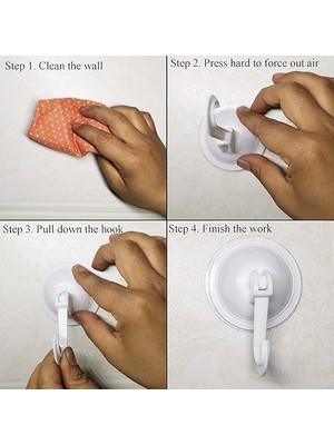 Mabeyn Güçlü Vantuzlu Askı 4’lü Set. Delme Gerektirmeyen Duvar Askısı, Banyo Mutfak Duş Lavabo Için, Cam Seramik Uyumlu, Iz Bırakmaz Kaymaz