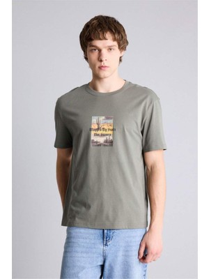 Defacto Regular Fıt %100 Pamuk Baskılı Tişört