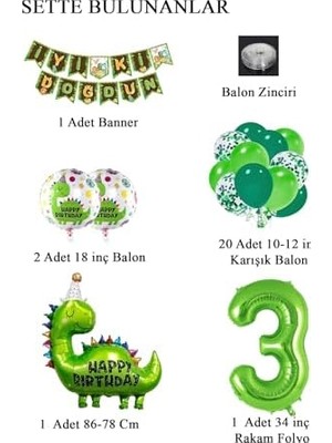Mabeyn Dinazor Temalı Doğum Günü Seti (3)