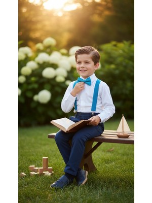 Balgüneş Erkek Çocuk Pantolon Askısı ve Papyon Seti