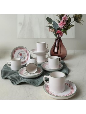 Mabeyn Keramika Rose Line Nordic Kahve Takımı 12 Parça 6 Kişilik 22910-12