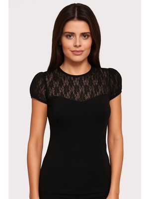 Modenya 8017 Bayan Bisiklet Yaka Kısa Kol Elastane