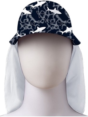 Slipstop Big White Junior Sun Hat Siyah Çocuk Şapka