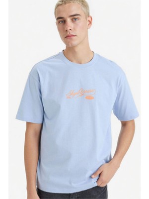 Defacto %100 Pamuk Boxy Fit Baskılı Tişört