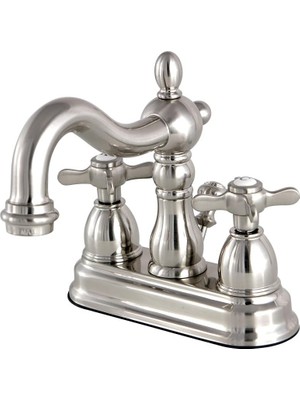 Mabeyn KS1608BEX Pirinç ile 4 " Lavabo Bataryası, Fırçalanmış Nikel, 4-3/4" Emzik Erişim