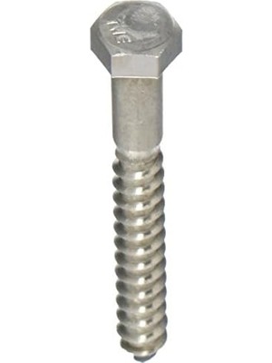 Mabeyn The Group 832070 3/8 x 3 Inç Paslanmaz Çelik Altıgen Uçlu Vida, 25'li Paket