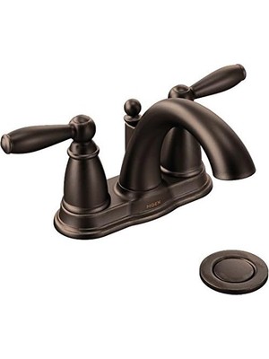 Mabeyn 6610ORB Brantford Çift Kulplu Low Arc Banyo Lavabo Gider Montaj, Yağ ile Ovulmuş Bronz