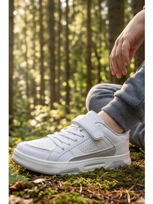 In Step Urban Ranger: Şehir-Okul Kaşifi Cırtlı Beyaz Unısex Sneaker