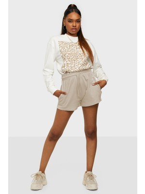 Madmext Mad Girls Bej Basic Şort MG1293