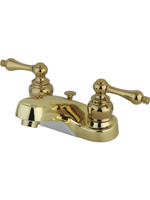 Mabeyn GKB252AL Magellan Ikiz Kollu 10 cm Merkez Set Lavabo Musluğu, Cilalı Pirinç