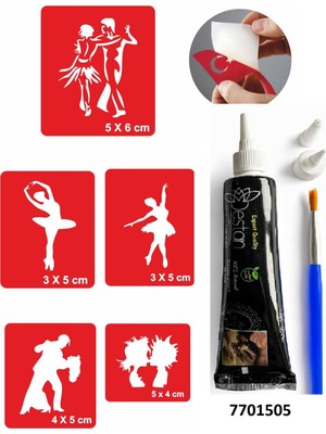Enhavalı Tango Bale Desenleri Hint Kınası ile Geçici Dövme Yapma Seti