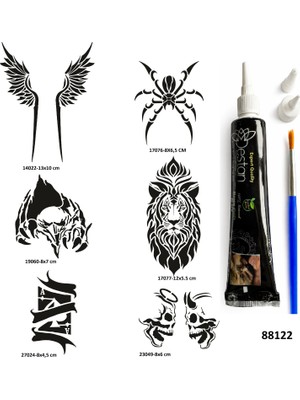 Airbrush Tattoo Hırçın Tasarımlar Hint Kınasıyla Geçici Dövme Yapma Seti
