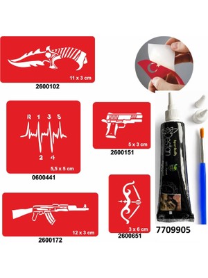 Enhavalı Vites Keleş Desenleri Hint Kınası ile Geçici Dövme Yapma Seti