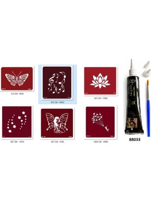 Airbrush Tattoo Kelebek Melek Hint Kınasıyla Geçici Dövme Seti