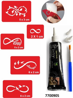 Enhavalı Sonsuzluk Desenleri Hint Kınası ile Geçici Dövme Yapma Seti