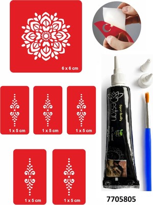 Enhavalı El Süsleme Mandala Hint Kınası ile Geçici Dövme Yapma Seti