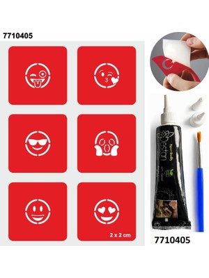 Enhavalı Sevimli Emojiler Hint Kınası ile Geçici Dövme Yapma Seti