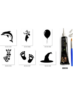 Airbrush Tattoo Cadı Zebra Hint Kınasıyla Geçici Dövme Seti