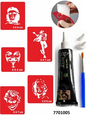Enhavalı Müzik ve Dans Desenleri Hint Kınası ile Geçici Dövme Yapma Seti