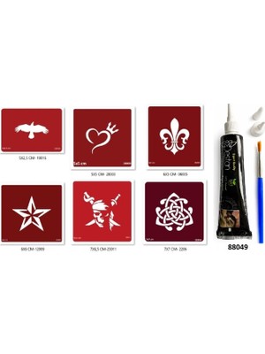 Airbrush Tattoo Taç Yıldız Hint Kınasıyla Geçici Dövme Seti