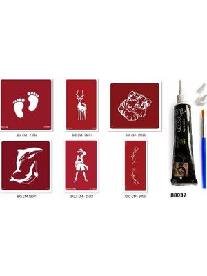 Airbrush Tattoo Geyik Sırt Hint Kınasıyla Geçici Dövme Seti