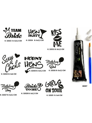 Airbrush Tattoo Parti Ve Bekarlığa Veda Desenleri Tüp Kına Ve Fırça Li Tattoo Geçici Dövme Seti