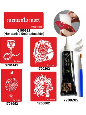 Enhavalı Kobra ve Kaplan Desenleri Hint Kınası ile Geçici Dövme Yapma Seti