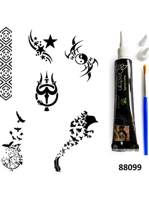 Airbrush Tattoo Kuş Ve Kol Hint Kınasıyla Geçici Dövme Yapma Kiti